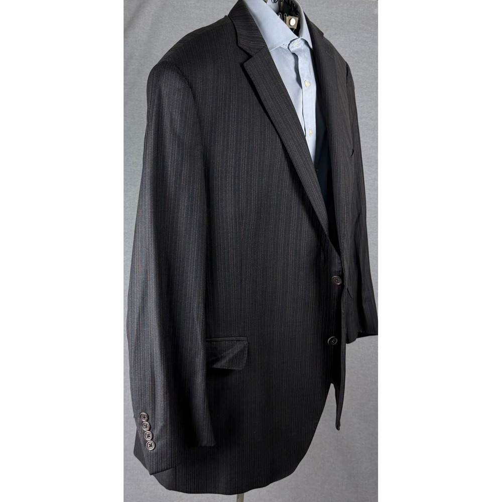 Peter Millar Mens‎ Pinstripe Herringbone Blazer Jacket Grey Brown Union Made 48R